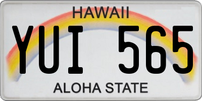 HI license plate YUI565