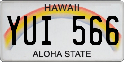 HI license plate YUI566