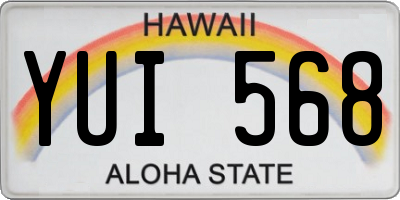 HI license plate YUI568