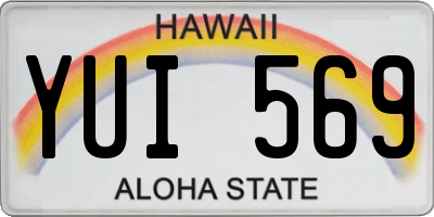 HI license plate YUI569