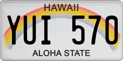 HI license plate YUI570