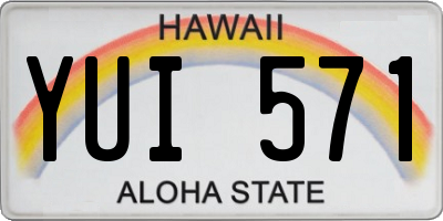 HI license plate YUI571