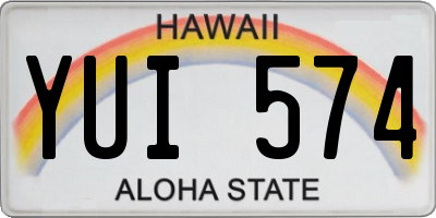 HI license plate YUI574