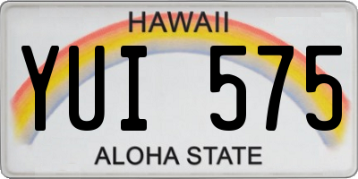HI license plate YUI575
