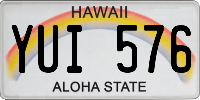 HI license plate YUI576