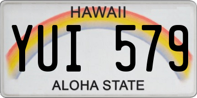 HI license plate YUI579