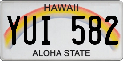 HI license plate YUI582