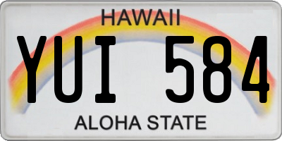 HI license plate YUI584