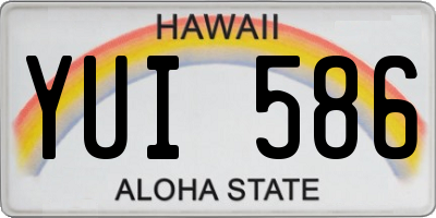 HI license plate YUI586