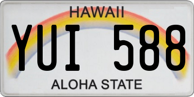 HI license plate YUI588