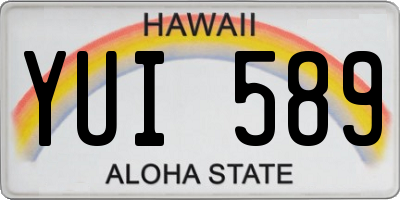 HI license plate YUI589