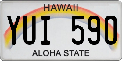 HI license plate YUI590