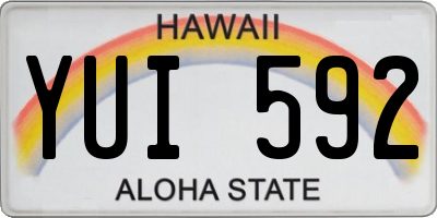 HI license plate YUI592