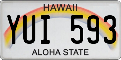 HI license plate YUI593