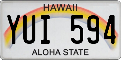 HI license plate YUI594