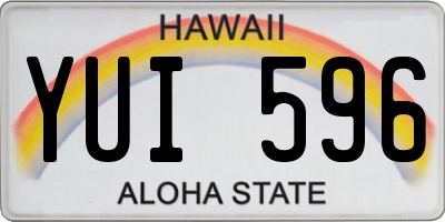 HI license plate YUI596
