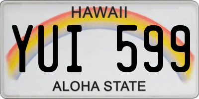 HI license plate YUI599