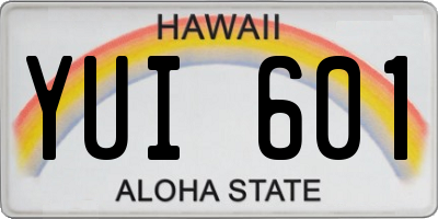 HI license plate YUI601