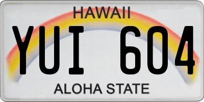 HI license plate YUI604