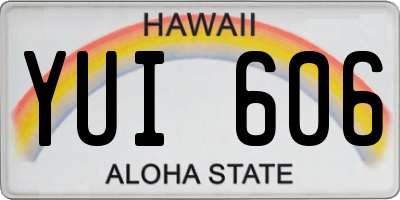 HI license plate YUI606