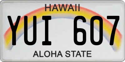 HI license plate YUI607