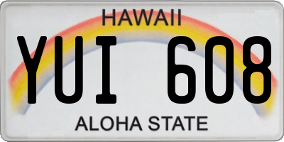 HI license plate YUI608