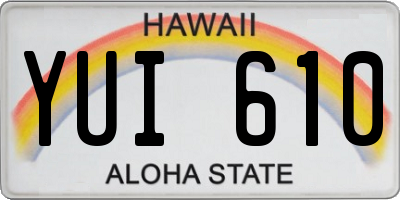 HI license plate YUI610