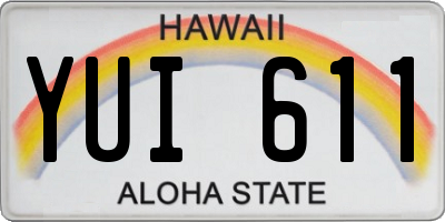 HI license plate YUI611