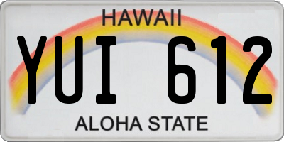 HI license plate YUI612