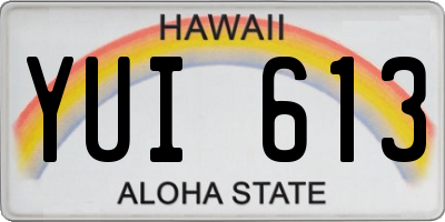 HI license plate YUI613