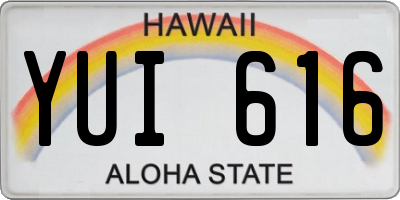 HI license plate YUI616