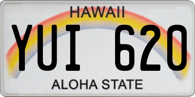 HI license plate YUI620