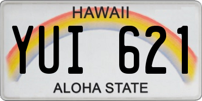 HI license plate YUI621