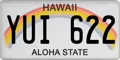 HI license plate YUI622