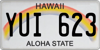 HI license plate YUI623
