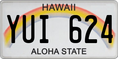 HI license plate YUI624
