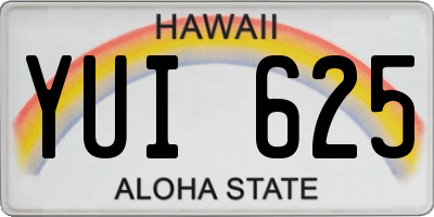 HI license plate YUI625