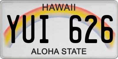 HI license plate YUI626
