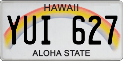 HI license plate YUI627