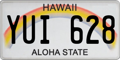 HI license plate YUI628