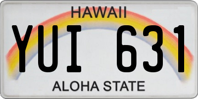 HI license plate YUI631