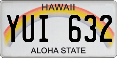 HI license plate YUI632