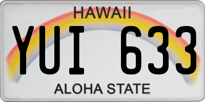 HI license plate YUI633