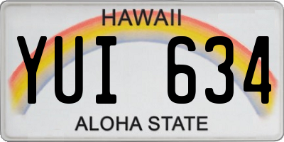 HI license plate YUI634