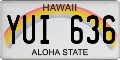 HI license plate YUI636