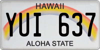 HI license plate YUI637
