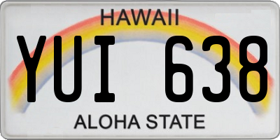 HI license plate YUI638