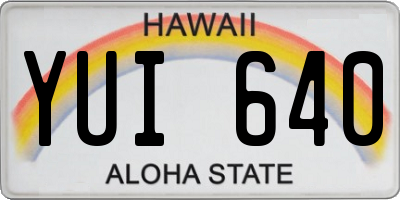 HI license plate YUI640