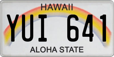 HI license plate YUI641