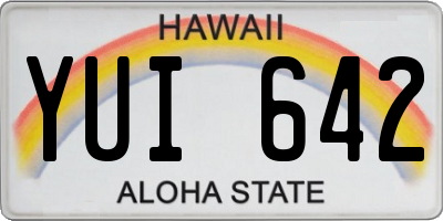 HI license plate YUI642